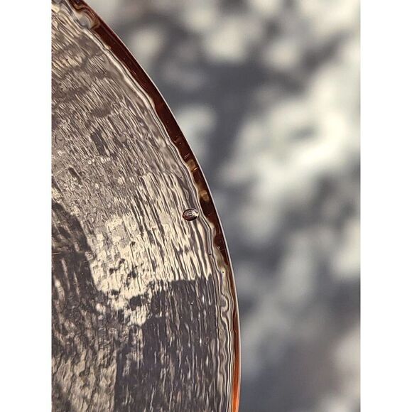 Fire & Light Recycled Art Glass COPPER Orange Dipping Dish Bowl 4 ¾ EUC Bubble - Picture 5 of 9